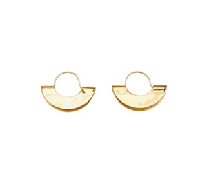 18K Handmade Double Date Earrings in Gold